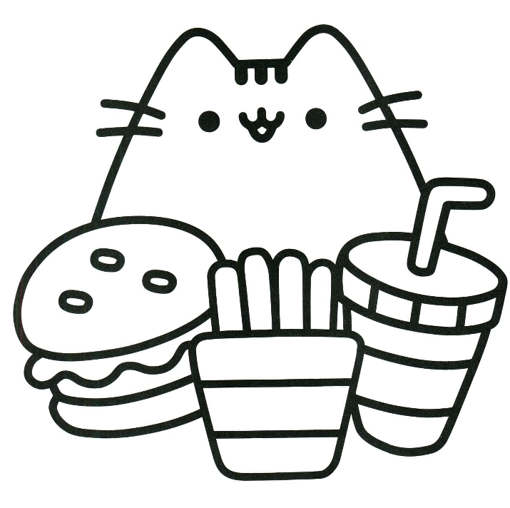 Dibujos para colorear Pusheen cat.