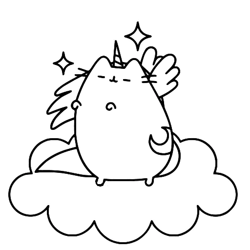 Dibujos para colorear Pusheen cat.