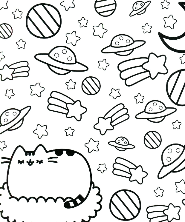 Dibujos para colorear Pusheen cat.