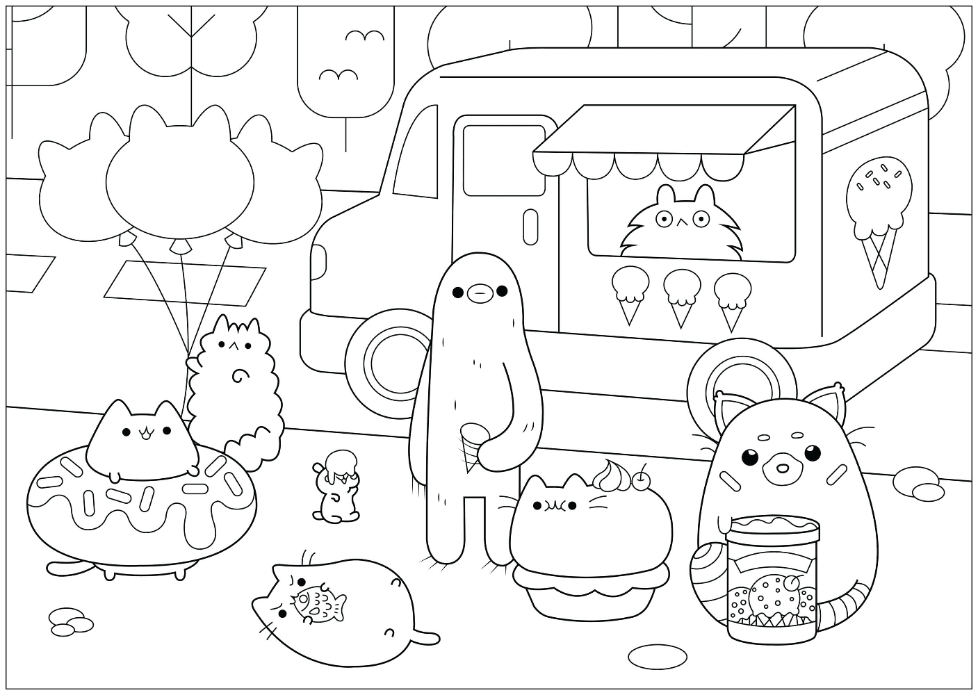 Pagine da colorare con Pusheen.