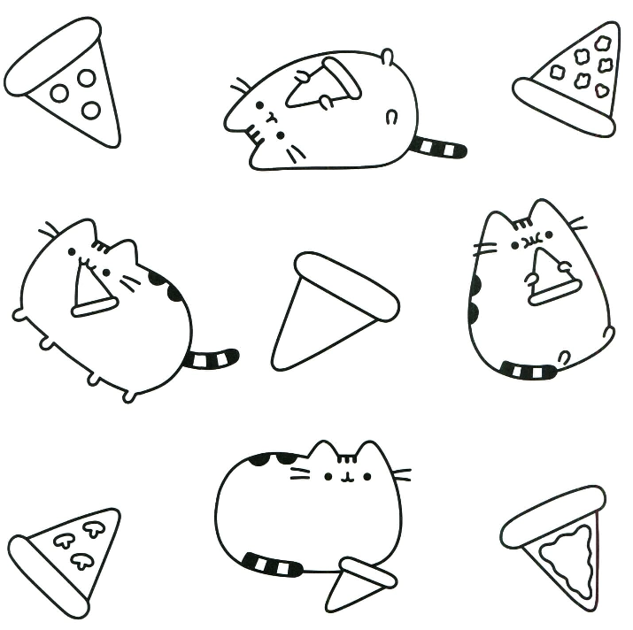 Dibujos para colorear Pusheen cat.