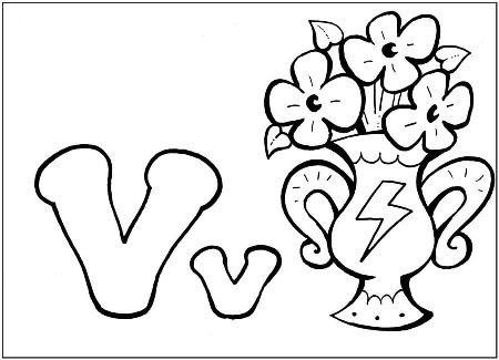 English Letters: Coloring Pages with Single Letters and the Whole Alphabet