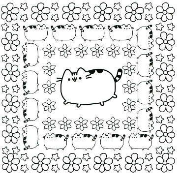 Dibujos para colorear Pusheen cat.