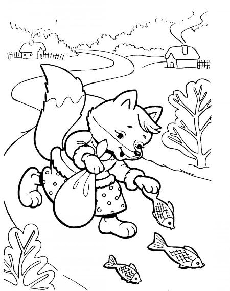 Fox coloring pages. For kids.