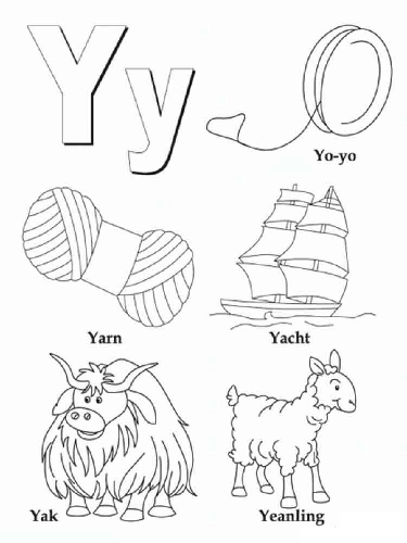 English Letters: Coloring Pages with Single Letters and the Whole Alphabet