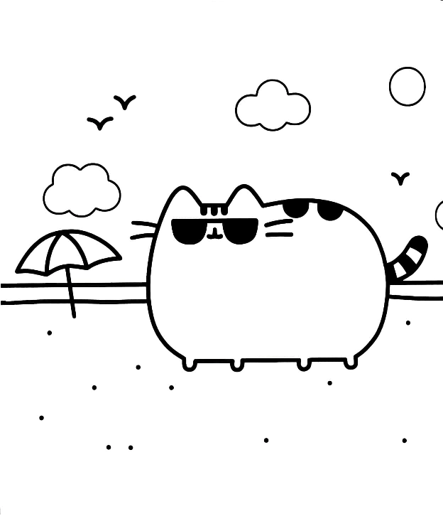 Dibujos para colorear Pusheen cat.