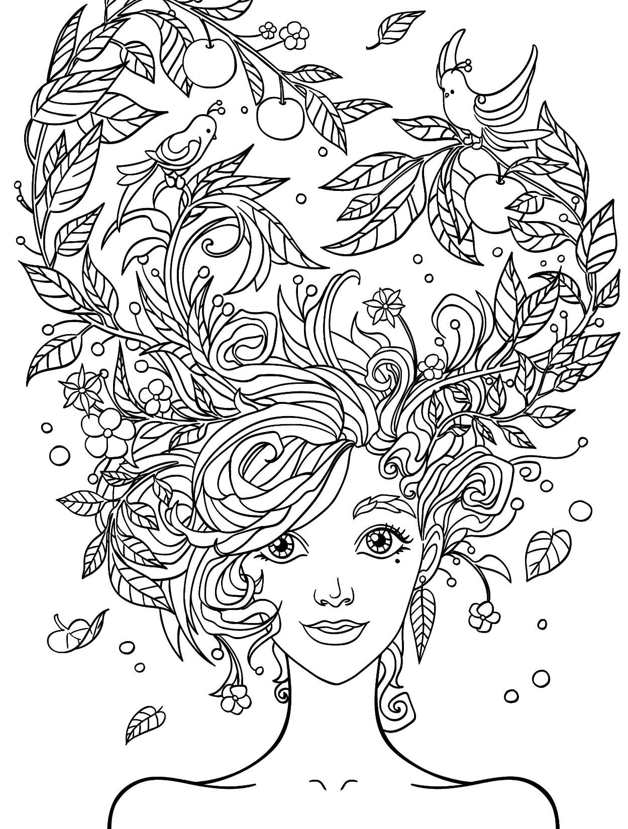 Large Collection of Complex Coloring Pages for 10- to 12-Year-Old Girls