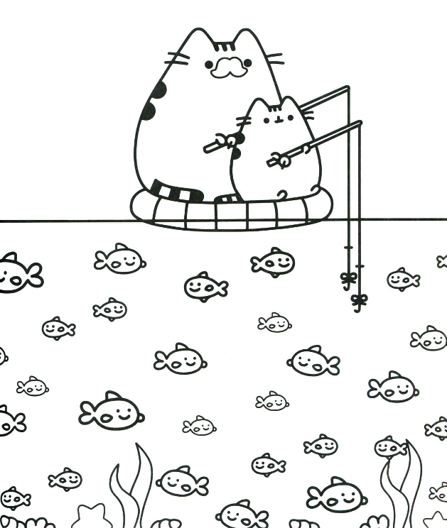 Dibujos para colorear Pusheen cat.