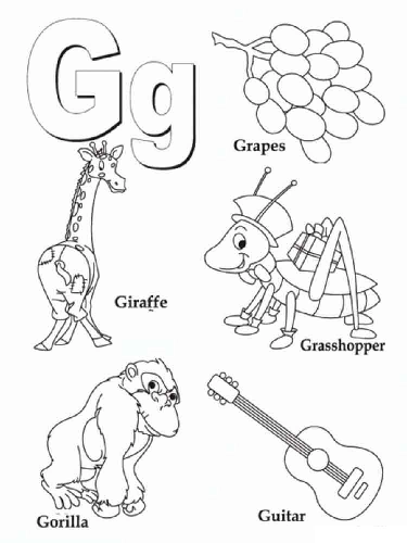 English Letters: Coloring Pages with Single Letters and the Whole Alphabet