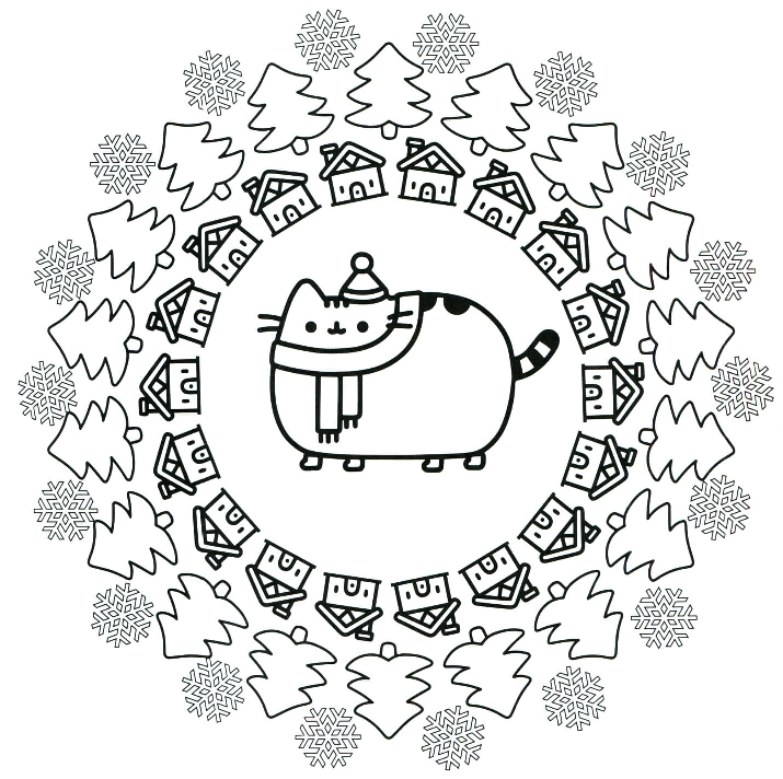 Dibujos para colorear Pusheen cat.