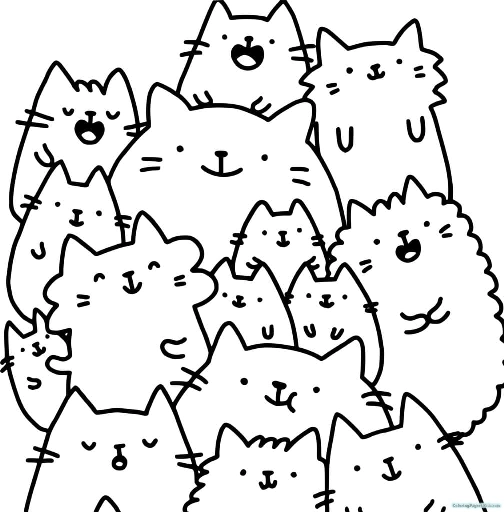 Dibujos para colorear Pusheen cat.