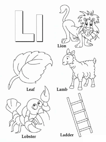 English Letters: Coloring Pages with Single Letters and the Whole Alphabet