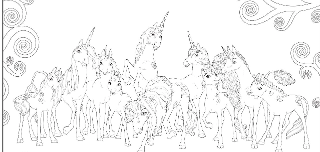 Dibujos para colorear de unicornios en buena calidad para la impresora, 100 piezas.