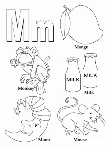 English Letters: Coloring Pages with Single Letters and the Whole Alphabet