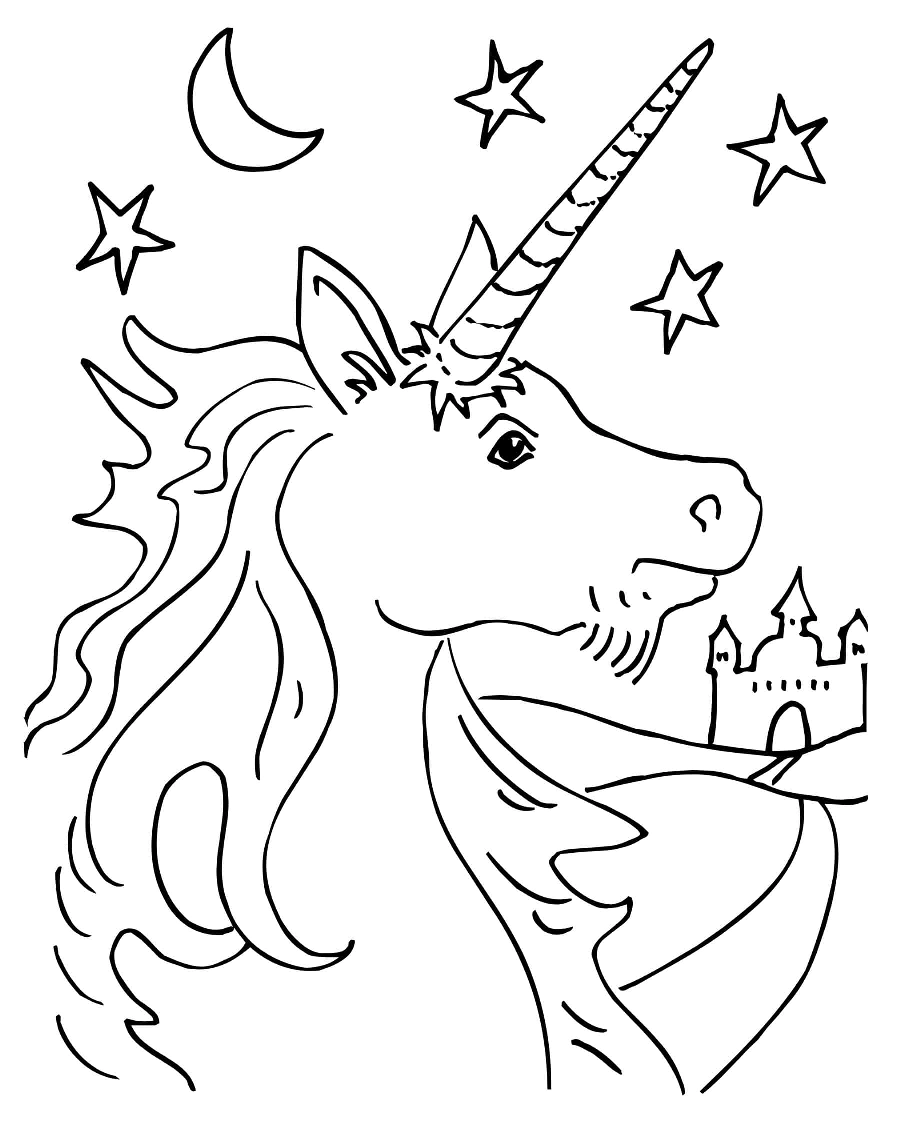 HD Unicorn Coloring Pages for Printing, 100 Images