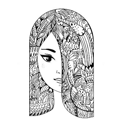 Large Collection of Complex Coloring Pages for 10- to 12-Year-Old Girls