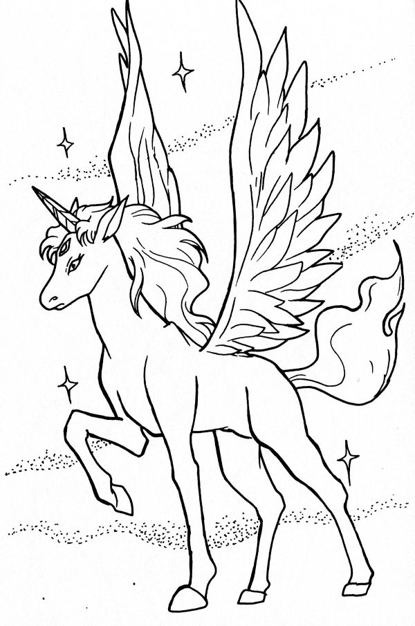 HD Unicorn Coloring Pages for Printing, 100 Images