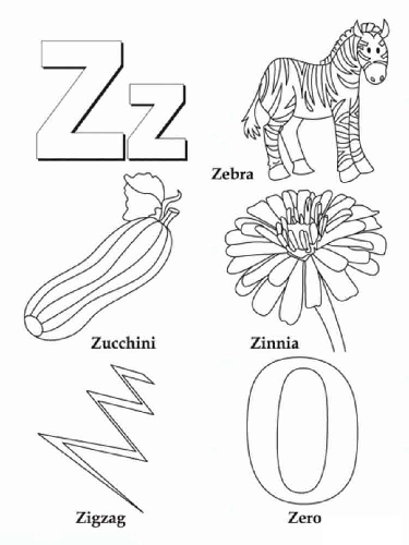 English Letters: Coloring Pages with Single Letters and the Whole Alphabet