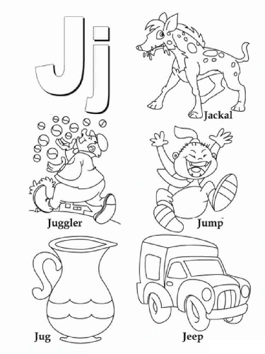 English Letters: Coloring Pages with Single Letters and the Whole Alphabet