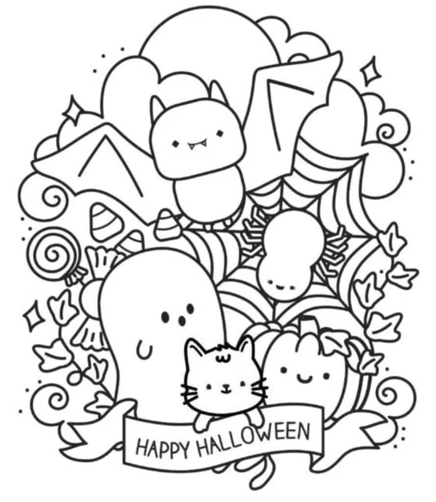 Cute Ghost Coloring Pages